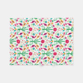 Mexikanische traditionelle Blumen-Volks-Kunst in h Fleecedecke (Vorderseite (Horizontal))
