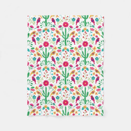 Mexikanische traditionelle Blumen-Volks-Kunst in h Fleecedecke (Vorderseite)