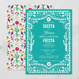 Mexikanische traditionelle Florale Fiesta Brautpar Einladung