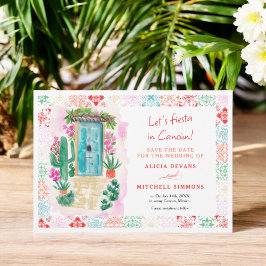 Mexikanische tropische Aquarell-Hochzeit in Urlaub Save The Date