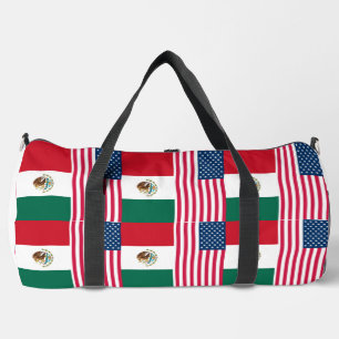 mexikanische und amerikanische Flaggen Seite an Se Duffle Bag