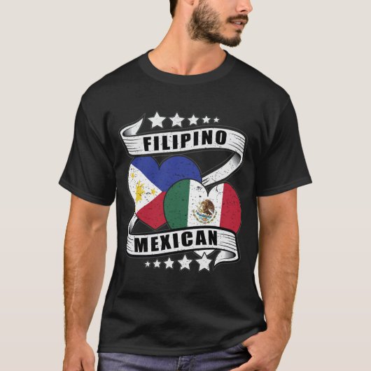 mexikanische und philippinische Flagge T-Shirt (Vorderseite)