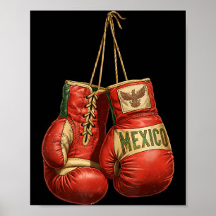 Mexikanische Vintage-Boxhandschuhe Azteken Mayan Poster