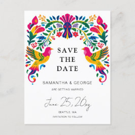 Mexikanische Vogelarten Otomi Floral Fiesta Save t Ankündigungspostkarte