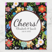 Mexikanische Volkshochzeit Weinetikett (Einzelnes Label)