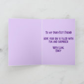 Mexikanische Volkskunst Abstrakt Kitty Cat Geburts Karte (Innenseite)