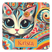 Mexikanische Volkskunst Abstrakt Kitty Cat Persona