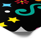 mexikanische Volkskunst nahtloses Muster, buntes D Poster (Ecke)