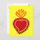 Mexikanische Volkskunst Sacro Heart Postkarte (Vorne/Hinten)