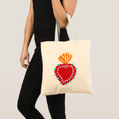 Mexikanische Volkskunst Sacro Heart Tragetasche (Vorderseite (Produkt))