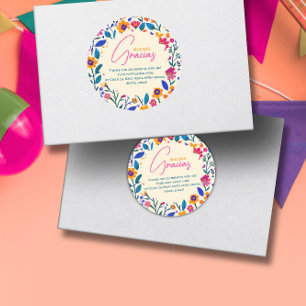 Mexikanische Volkskunst -Vielen Dank Danke  Runder Aufkleber