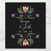 Mexikanische Volkssöhne | Bold Mini Hearts Weinetikett (Einzelnes Label)