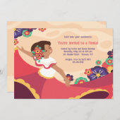 Mexikanische Volkstänzerin Fiesta Einladung (Vorne/Hinten)