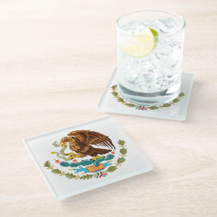 mexikanische Wappendecke Glasuntersetzer