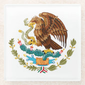 mexikanische Wappendecke Glasuntersetzer (Vorderseite)