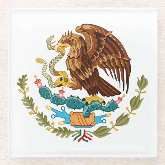 mexikanische Wappendecke Glasuntersetzer (Vorderseite)