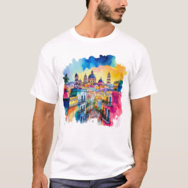 Mexikanische Wasserfarbenkunst T-Shirt
