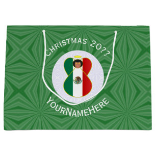 Mexikanische Weihnachtsflagge Engel personalisiert Große Geschenktüte