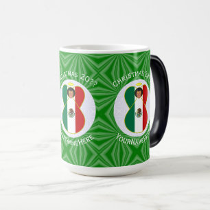 Mexikanische Weihnachtsflagge Engel Personalisiert Verwandlungstasse