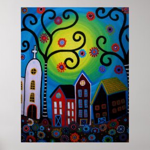 MEXIKANISCHE WHIMSIKALE STADT POSTER