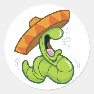 Mexikanische Wurm-Aufkleber Runder Aufkleber