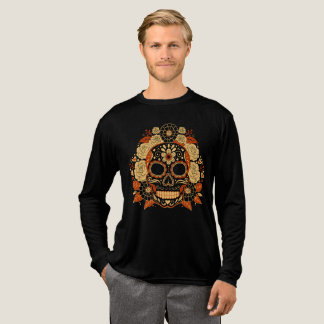 Mexikanische Zucker-Schädel-Kunst Tri-Blend Shirt