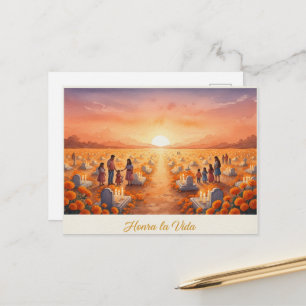 Mexikanische Zucker-Schädel-Postkarte zum Tag der  Postkarte