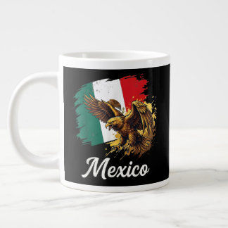 Mexikanischer Adler-Stolz Vintage-Flagge Jumbo-Tasse