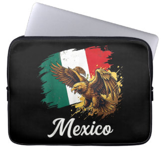 Mexikanischer Adler-Stolz Vintage-Flagge Laptopschutzhülle