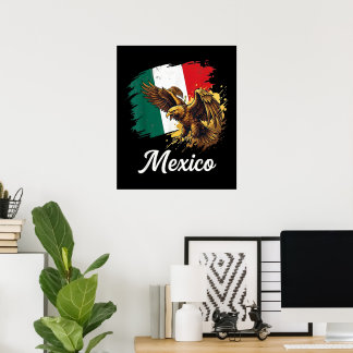 Mexikanischer Adler-Stolz Vintage-Flagge Poster