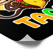 Mexikanischer Affe Sombrero Taco el Squatcho Spaß Poster (Ecke)