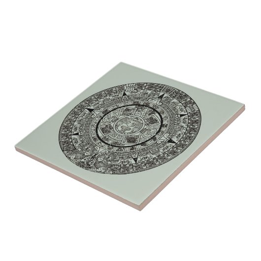Mexikanischer Azteken-Sonnenstein Mayakalender 1 Fliese (Seite)