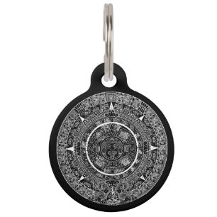 Mexikanischer Aztekischer Sonnenstein Mayakalender Haustiermarke