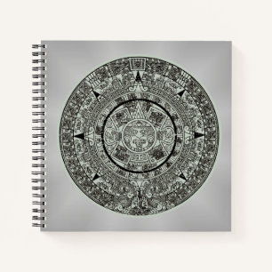Mexikanischer Aztekischer Sonnenstein Mayakalender Notizblock