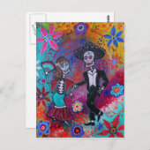 Mexikanischer Bailar Mariachi Tanz Paar nach Prise Postkarte (Vorne/Hinten)