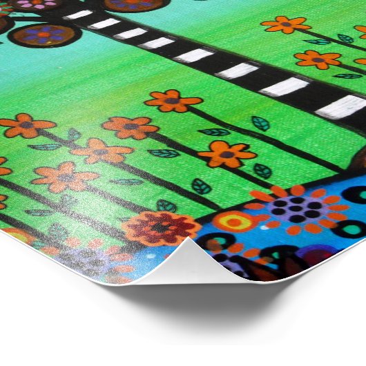 Mexikanischer Baum der Blume des Lebens Malerei Fotodruck (Ecke)