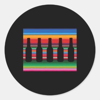Mexikanischer Blanket Beer T Shirt Serape Funny Be Runder Aufkleber