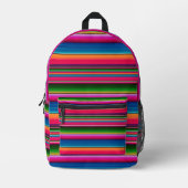 Mexikanischer Blanket Fiesta Streifen farbenfrohe Bedruckter Rucksack (Vorderseite)
