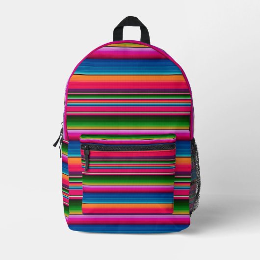 Mexikanischer Blanket Fiesta Streifen farbenfrohe Bedruckter Rucksack (Vorderseite)