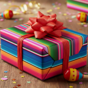 Mexikanischer Blanket Fiesta Streifen farbenfrohe Geschenkpapier