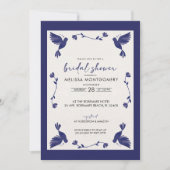 Mexikanischer Blauer Fiesta Bridal Dusche Einladun Einladung (Vorderseite)