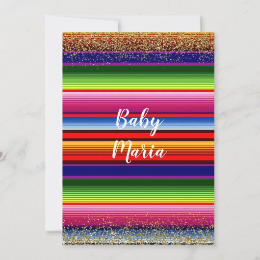 Mexikanischer Blütenschmetterling Fiesta Babydusch Einladung (Rückseite)