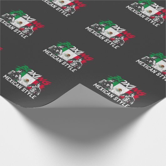 Mexikanischer Boxer Boxer Fighter Geschenkpapier (Ecke)