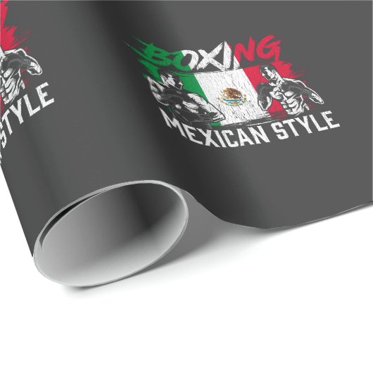 Mexikanischer Boxer Boxer Fighter Geschenkpapier (Rolleneckpunkt)