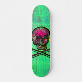 Mexikanischer Calavera Green Ray Skull Grunge Kuns Skateboard