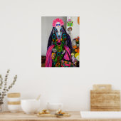 Mexikanischer Catrina Zuckerschädel zum Toten Tag Poster (Küche)