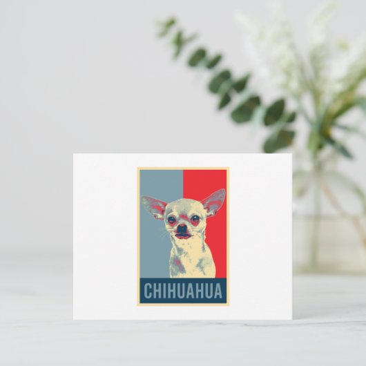 Mexikanischer Chihuahua Dog Portrait Pop Art Einladungspostkarte (Stehend Vorderseite)