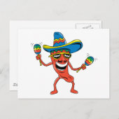Mexikanischer Chili Pepper Postkarte (Vorne/Hinten)