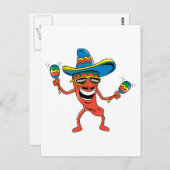 Mexikanischer Chili Pepper Postkarte (Vorne/Hinten)