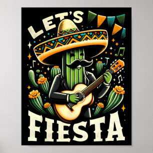 Mexikanischer Cinco De Mayo Gitarre Kaktus Für Jun Poster